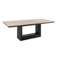 Claremont Dining Table - 230cm - 10 Seater - Pedestal - Brown - Travertine Top