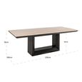 Claremont Dining Table - 230cm - 10 Seater - Pedestal - Brown - Travertine Top