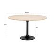 Hampton Travertine Beige 6 Seater Round Dining Table with Black Tulip Base