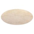 Fictus Travertine Beige 10 Seater Oval Pedestal Dining Table