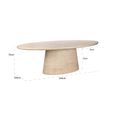 Fictus Travertine Beige 10 Seater Oval Pedestal Dining Table