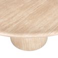 Fictus Travertine Beige 6 Seater Round Pedestal Dining Table