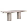 Dulce Dining Table - 225cm - 10 Seater - Double Pedestal - Grey - Marble
