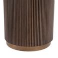 Mayfield White Marble Top 4 Seater Round Dining Table - Dark Wood Fluted Pedestal Base