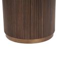 Mayfield White Marble Top 6 Seater Round Dining Table - Dark Wood Fluted Pedestal Base