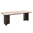 Nando Dining Table - 230cm - 10 Seater - Double Pedestal - Brown - Ceramic and Oak