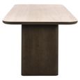 Nando Dining Table - 230cm - 10 Seater - Double Pedestal - Brown - Ceramic and Oak