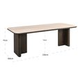 Nando Dining Table - 230cm - 10 Seater - Double Pedestal - Brown - Ceramic and Oak