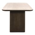 Nando Dining Table - 270cm - 10 Seater - Double Pedestal - Brown - Ceramic and Oak