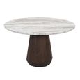 Oberoy Dining Table - 130cm - 6 Seater - Round - Blush Beige - Marble and Mango Wood