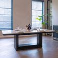 Claremont Dining Table - 230cm - 10 Seater - Pedestal - Brown - Travertine Top