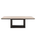 Claremont Dining Table - 230cm - 10 Seater - Pedestal - Brown - Travertine Top
