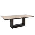 Claremont Dining Table - 230cm - 10 Seater - Pedestal - Brown - Travertine Top