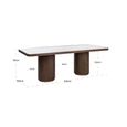 Willox Curved Dining Table - 235cm - 10 Seater - Double Pedestal - Beige and Brown - Glass and Oak