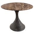 Russo Dining Table - 235cm - 10 Seater - Ellipse - Ash Brown - Travertine Top and Aluminum