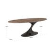 Russo Dining Table - 235cm - 10 Seater - Ellipse - Ash Brown - Travertine Top and Aluminum
