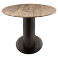 Russo Dining Table - 235cm - 10 Seater - Ellipse - Fluted Base - Ash Brown - Travertine Top