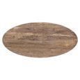 Russo Dining Table - 235cm - 10 Seater - Ellipse - Fluted Base - Ash Brown - Travertine Top