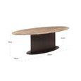 Russo Dining Table - 235cm - 10 Seater - Ellipse - Fluted Base - Ash Brown - Travertine Top