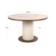 Tivoli Dining Table - 130cm - 6 Seater - Round - Pedestal - with Gold Trim - White - Ceramic