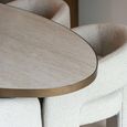 Tivoli Dining Table - 230cm - 10 Seater - Oval - Pedestal - with Gold Trim - White - Ceramic