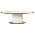 Tivoli Dining Table - 230cm - 10 Seater - Oval - Pedestal - with Gold Trim - White - Ceramic