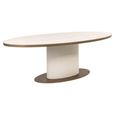 Tivoli Dining Table - 230cm - 10 Seater - Oval - Pedestal - with Gold Trim - White - Ceramic