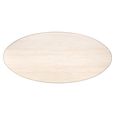 Tivoli Dining Table - 230cm - 10 Seater - Oval - Pedestal - with Gold Trim - White - Ceramic