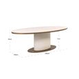 Tivoli Dining Table - 230cm - 10 Seater - Oval - Pedestal - with Gold Trim - White - Ceramic