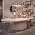 Clayton Lime Plaster 10 Seater Oval Pedestal Dining Table
