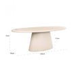 Clayton Lime Plaster 10 Seater Oval Pedestal Dining Table