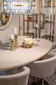 Clayton Lime Plaster 10 Seater Oval Pedestal Dining Table