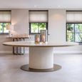 Tivoli Dining Table - 230cm - 10 Seater - Oval - Pedestal - with Gold Trim - White - Ceramic