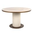 Tivoli Dining Table - 130cm - 6 Seater - Round - Pedestal - with Gold Trim - White - Ceramic