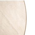 Tivoli Dining Table - 130cm - 6 Seater - Round - Pedestal - with Gold Trim - White - Ceramic