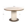 Tivoli Dining Table - 130cm - 6 Seater - Round - Pedestal - with Gold Trim - White - Ceramic