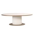 Tivoli Dining Table - 230cm - 10 Seater - Oval - Pedestal - with Gold Trim - White - Ceramic