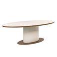 Tivoli Dining Table - 230cm - 10 Seater - Oval - Pedestal - with Gold Trim - White - Ceramic