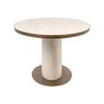Tivoli Dining Table - 230cm - 10 Seater - Oval - Pedestal - with Gold Trim - White - Ceramic