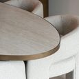 Tivoli Dining Table - 230cm - 10 Seater - Oval - Pedestal - with Gold Trim - White - Ceramic
