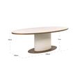Tivoli Dining Table - 230cm - 10 Seater - Oval - Pedestal - with Gold Trim - White - Ceramic