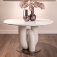 Winslow Dining Table - 135cm - 6 Seater - Round - White and Gold - Metal