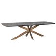 Hayley Dining Table - 280cm - 10 Seater - Spider Leg - Chevron - Dark Coffee - Recycled Oak and Metal