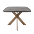 Hayley Dining Table - 280cm - 10 Seater - Spider Leg - Chevron - Dark Coffee - Recycled Oak and Metal