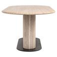 La Cantera Dining Table - 200cm - 8 Seater - Oval - Fluted Base - Beige - Travertine