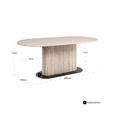 La Cantera Dining Table - 200cm - 8 Seater - Oval - Fluted Base - Beige - Travertine