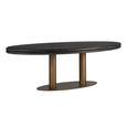 Macaron Dining Table - 235cm - 10 Seater - Ellipse - Rustic Black - Oak and Metal