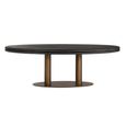 Macaron Dining Table - 235cm - 10 Seater - Ellipse - Rustic Black - Oak and Metal