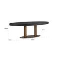 Macaron Dining Table - 235cm - 10 Seater - Ellipse - Rustic Black - Oak and Metal