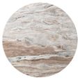 Nyon Dining Table - 120cm - 4 Seater - Round - Fluted Base - Blush Beige and Black - Marble and Metal